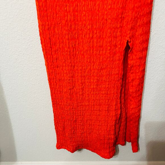 NEW Free People Eleni Stretch Bodycon Midi Dress Size XS Blood Orange Twee Femme - Picture 9 of 12